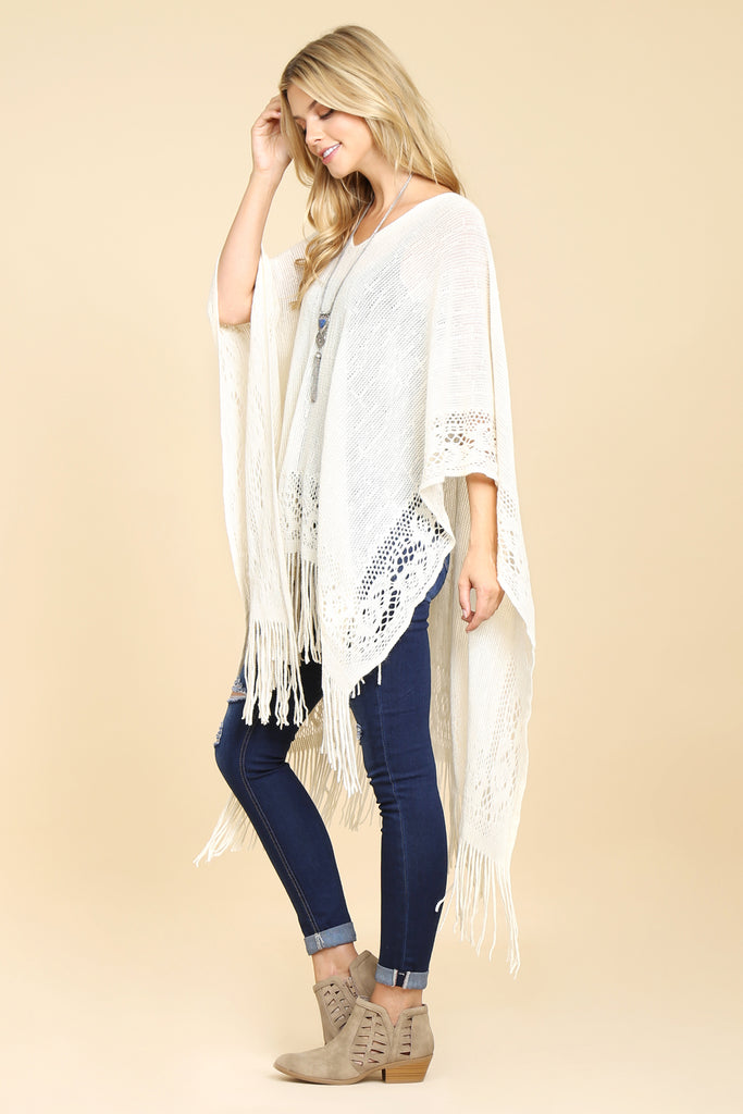 Soft Fringe Poncho