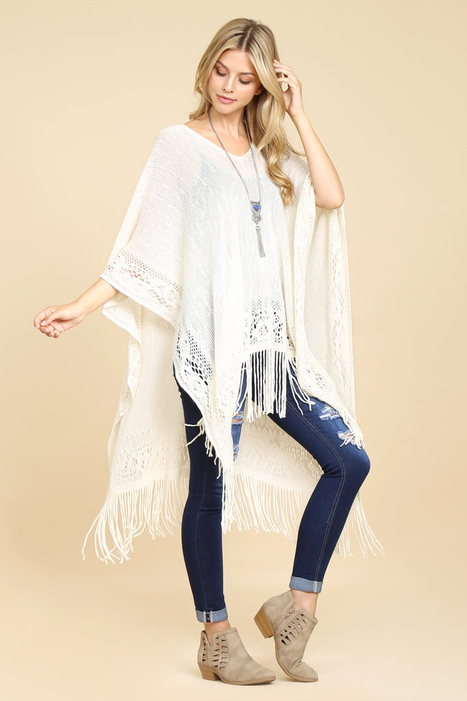 Soft Fringe Poncho