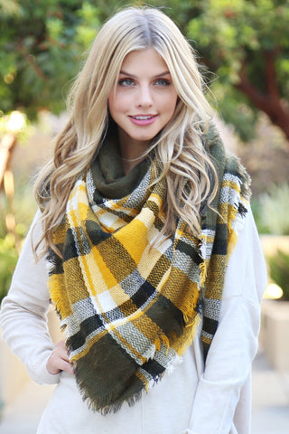 Solid Infinity Fringed Scarf