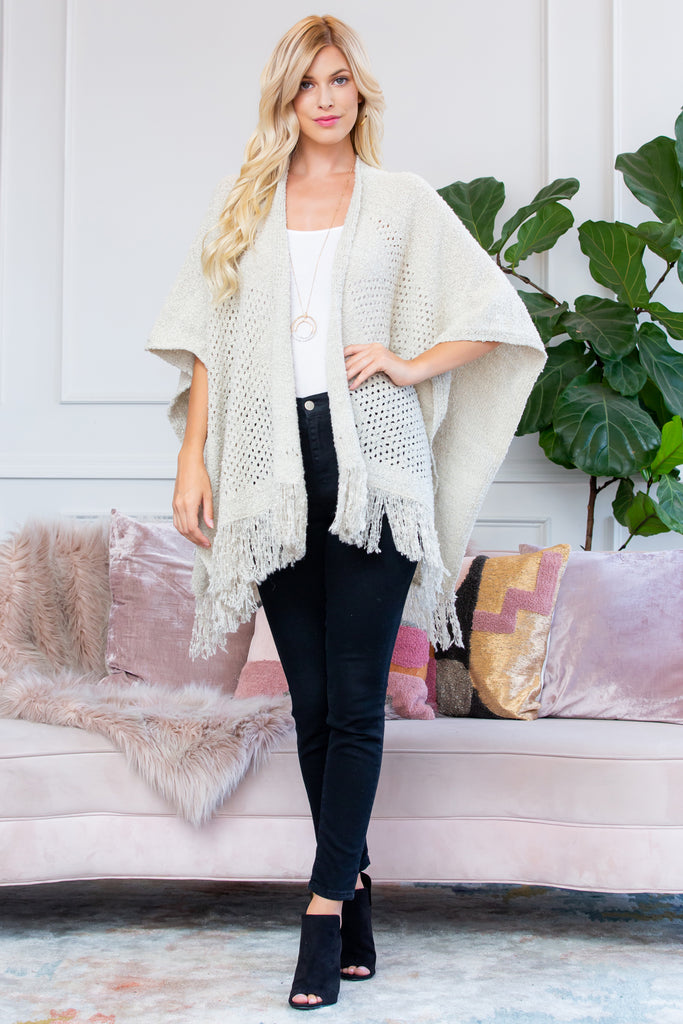 HDF2519IV - IVORY SOFT FRINGE SHAWL