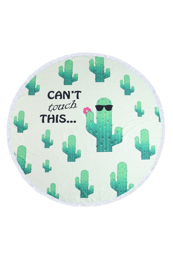 CACTUS PATTERN ROUND TOWEL