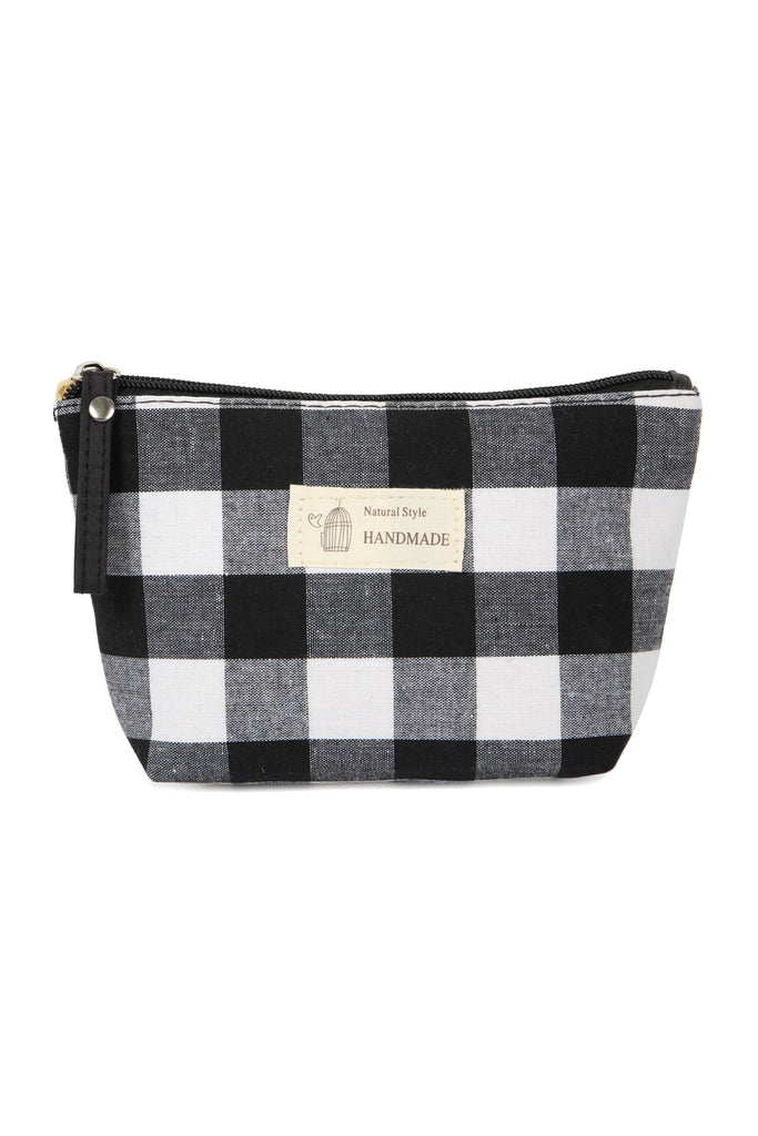 PLAID DESIGN COSMETIC BAG