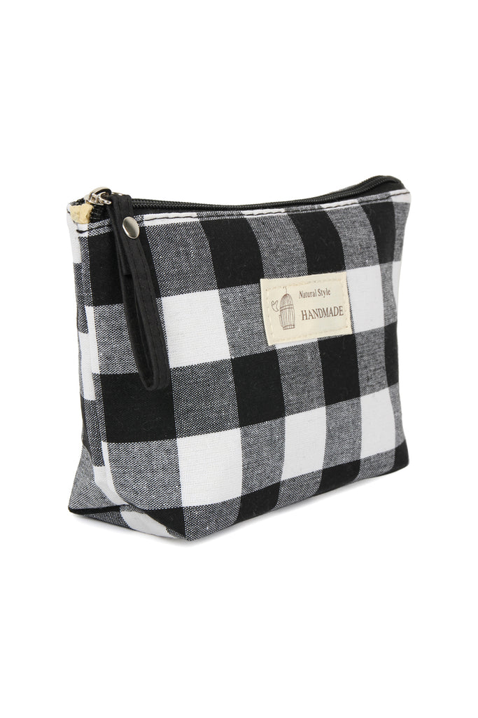 PLAID DESIGN COSMETIC BAG