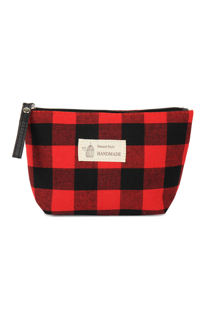PLAID DESIGN COSMETIC BAG