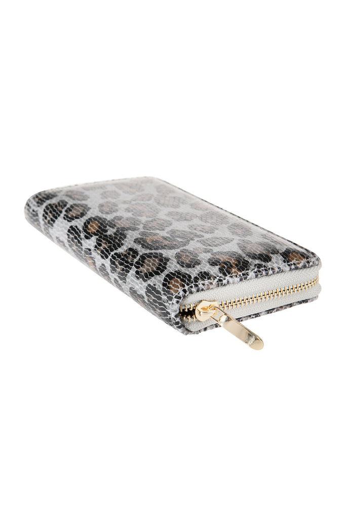 HDG2684 - LEOPARD PRINTED LEATHER SINGLE ZIPPER WALLET