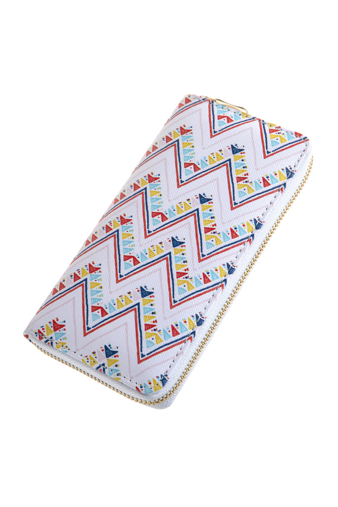 HDG2692 - CHEVRON PRINTED ZIPPER WALLET - STYLE 2