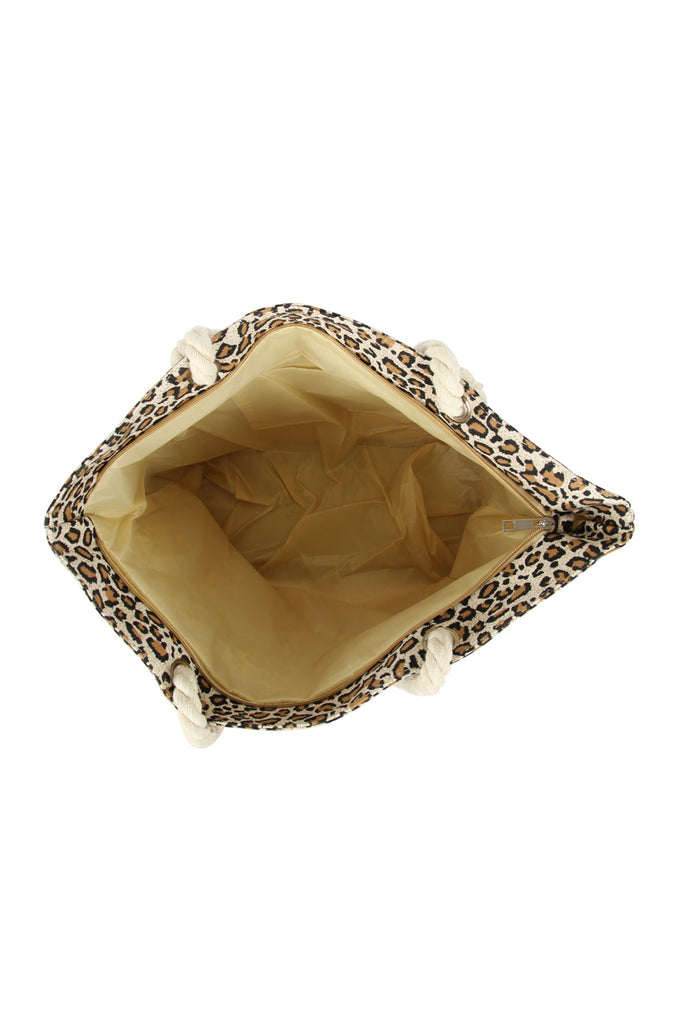 LEOPARD PRINTED TOTE BAG