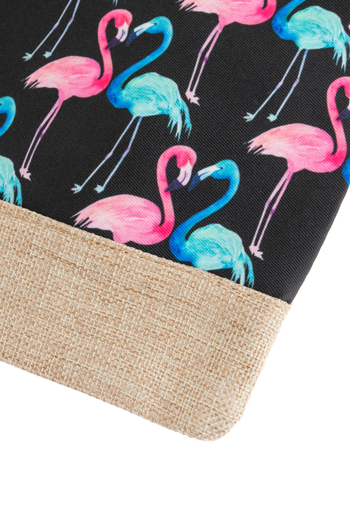 Flamingo Printed Wristlet Bag