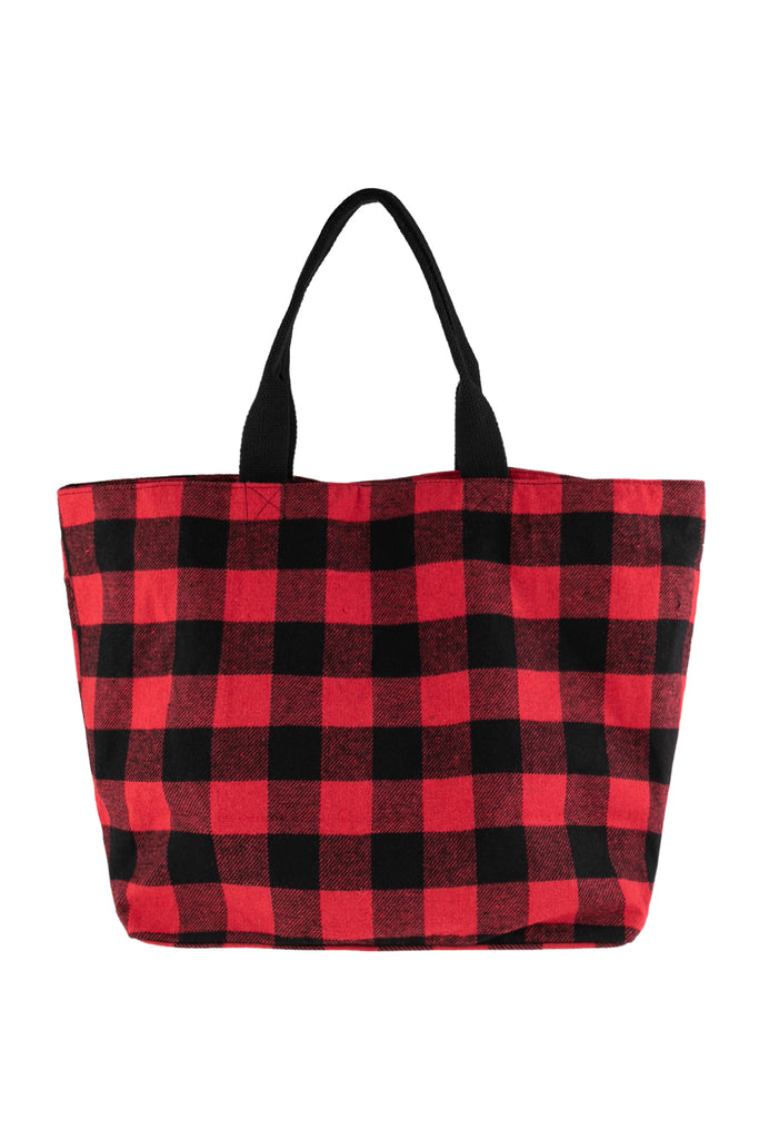 PLAID TOTE BAG