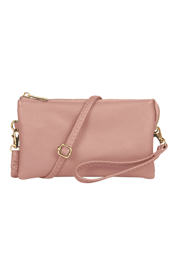 LEATHER CROSSBODY BAG WITH WRISTLET