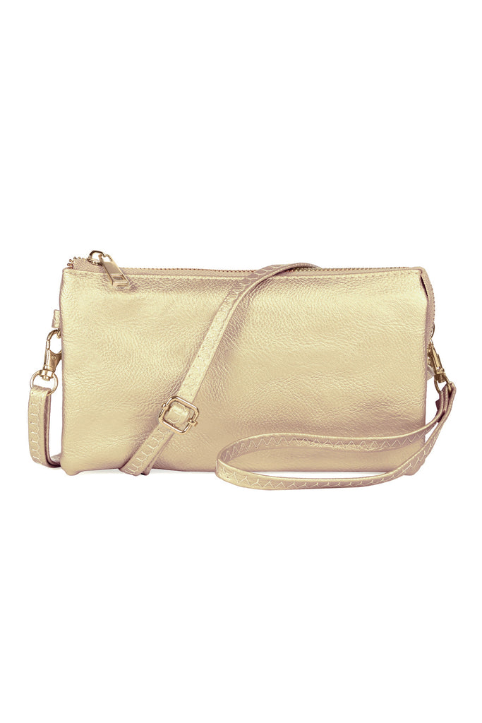 LEATHER CROSSBODY BAG WITH WRISTLET