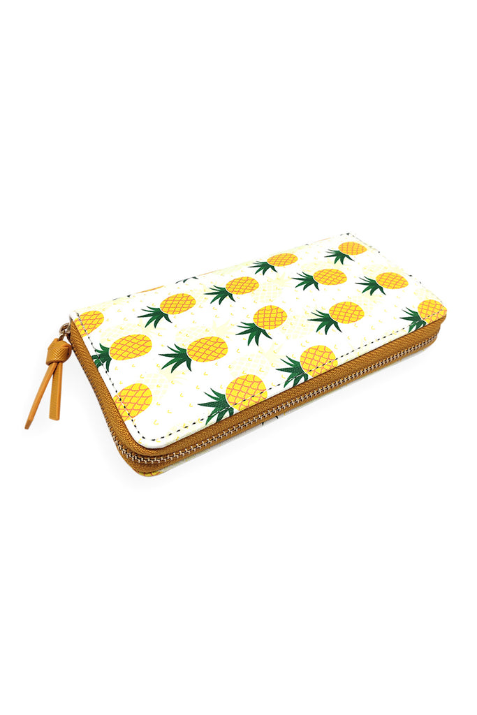 HDG3291 - PINEAPPLE PRINT ZIPPER WALLET