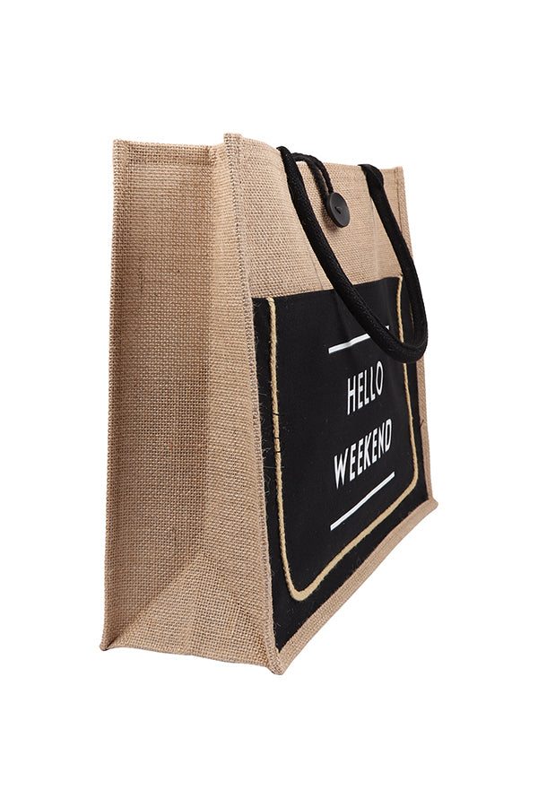 "HELLO WEEKEND" TOTE BAG