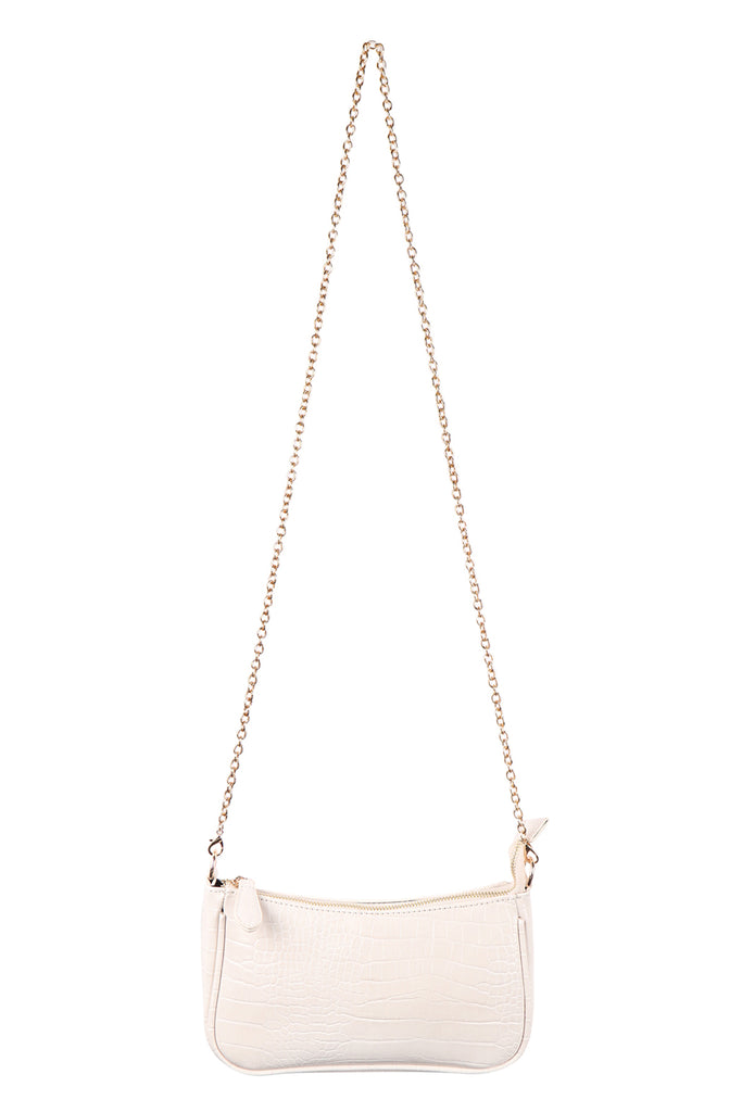 CONVERTIBLE LEATHER CROCODILE TEXTURED SHOLDER BAG, SLING BAG, POUCH