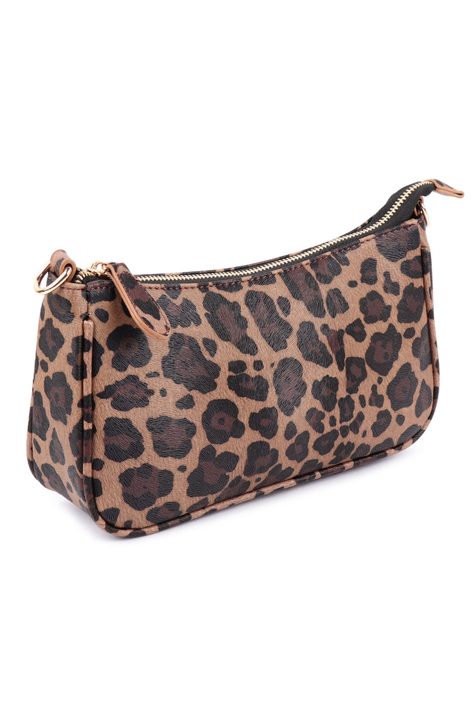 CONVERTIBLE LEATHER CROCODILE TEXTURED SHOLDER BAG, SLING BAG, POUCH