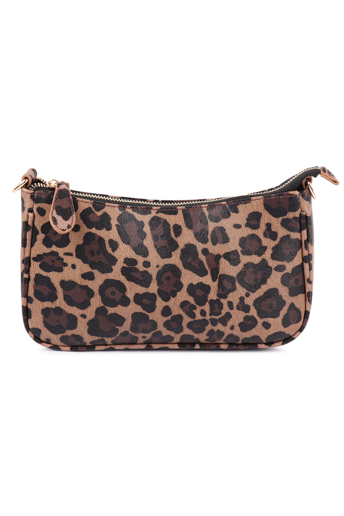 CONVERTIBLE LEATHER CROCODILE TEXTURED SHOLDER BAG, SLING BAG, POUCH