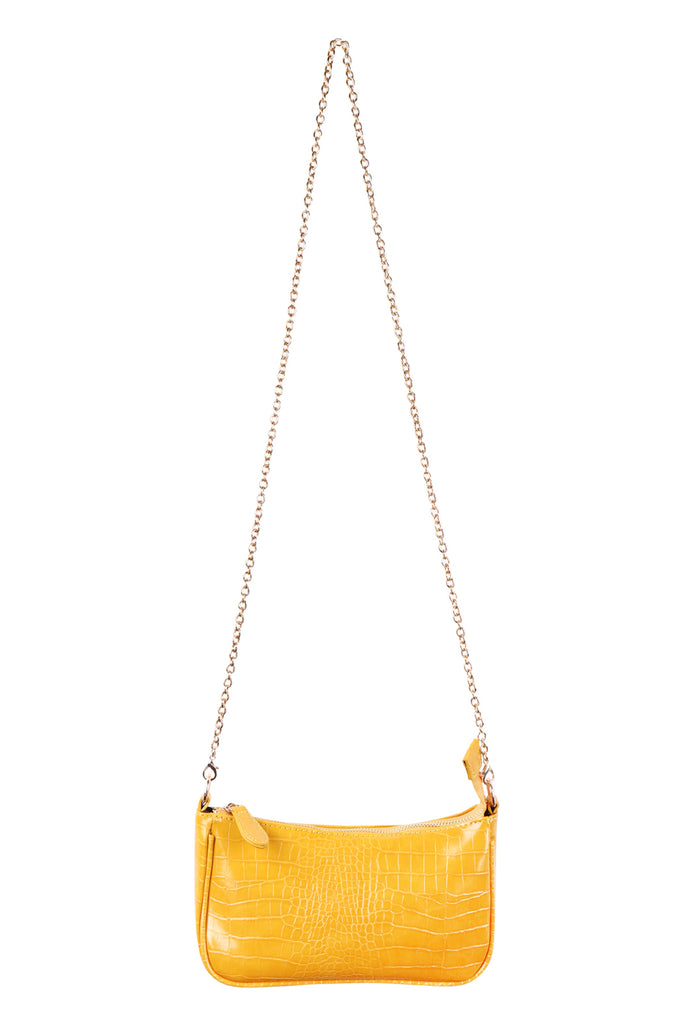 CONVERTIBLE LEATHER CROCODILE TEXTURED SHOLDER BAG, SLING BAG, POUCH