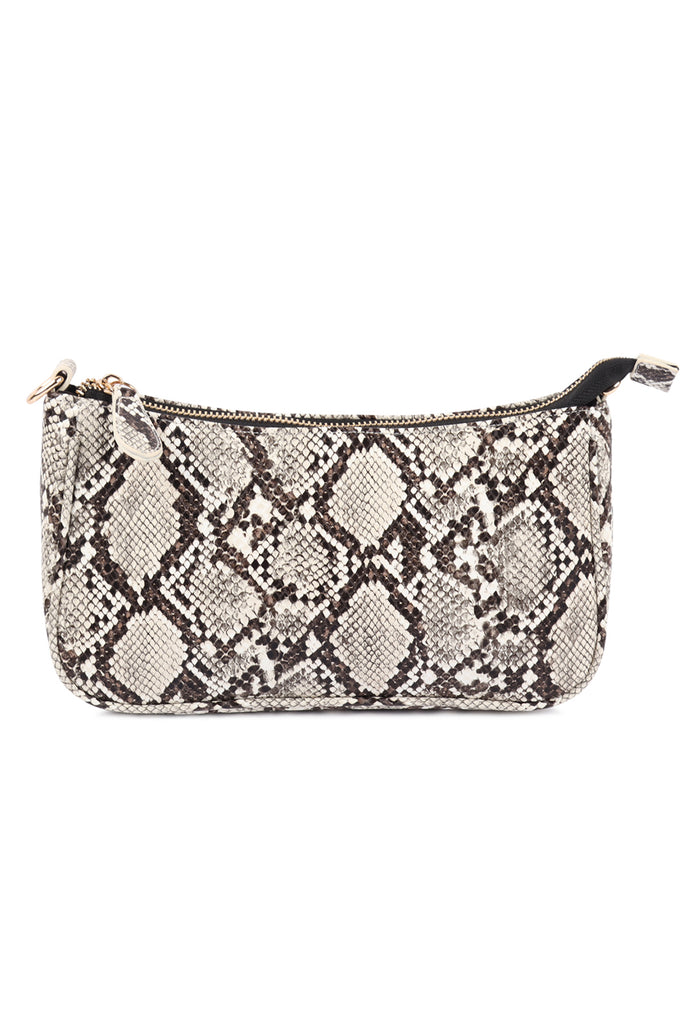 CONVERTIBLE LEATHER CROCODILE TEXTURED SHOLDER BAG, SLING BAG, POUCH