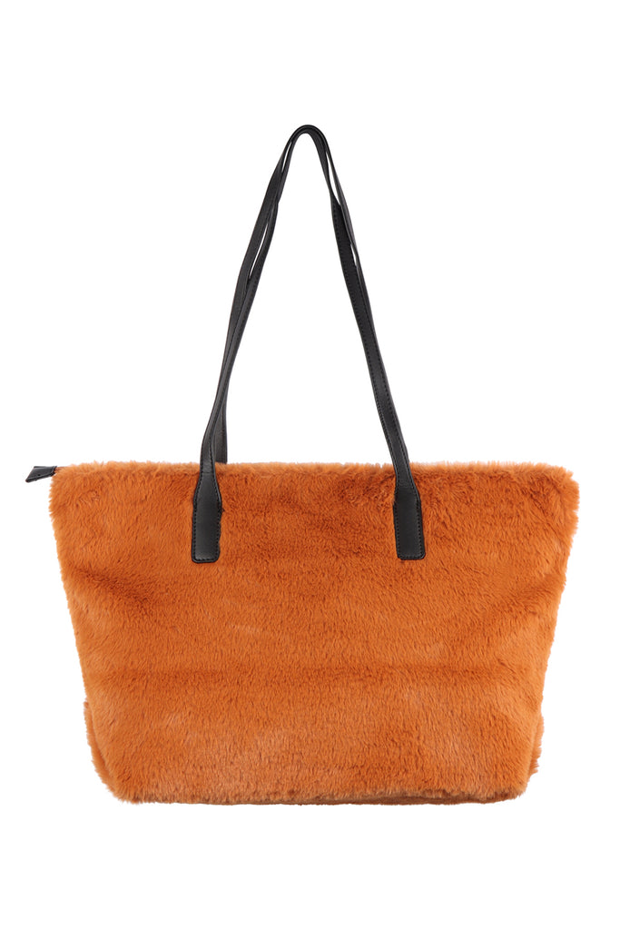 FAUX FUR TOTE BAG