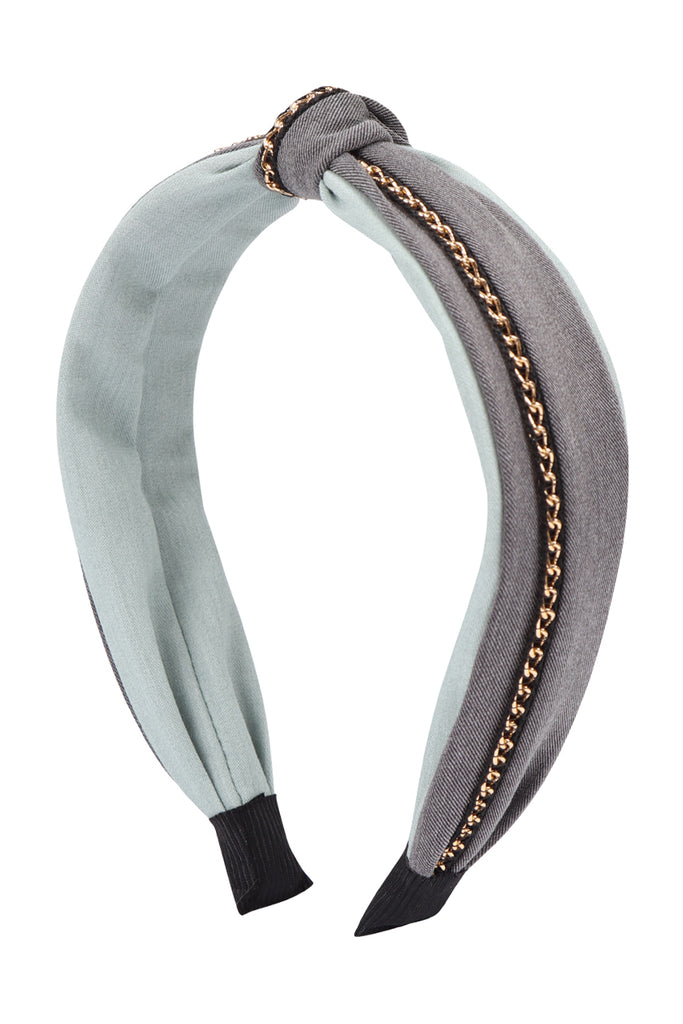 KNOT WITH CHAIN ACCENT HEADBAND