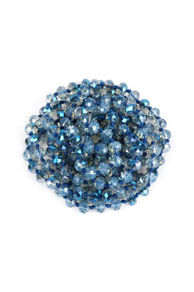 60" LONG KNOTTED GLASS BEADS NECKLACE