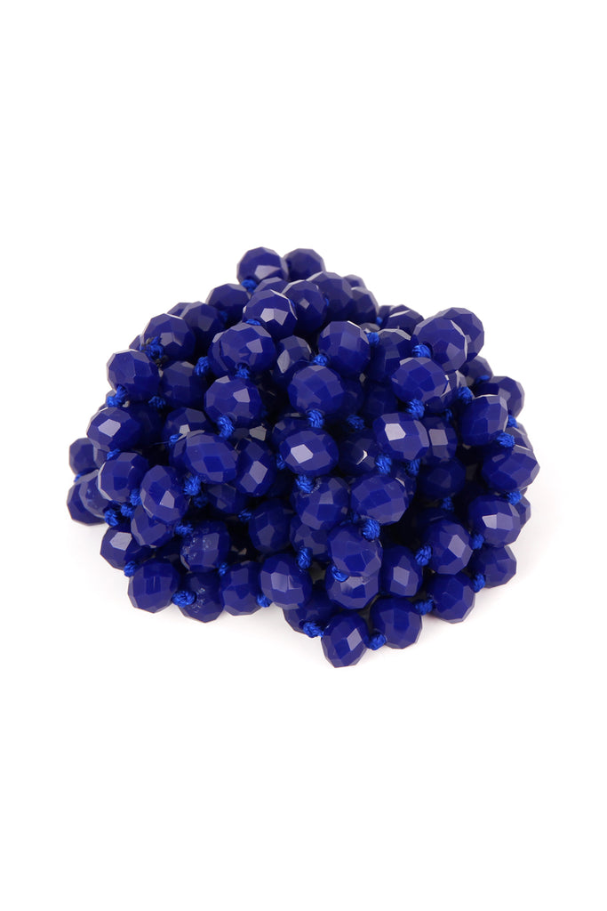 60" LONG KNOTTED GLASS BEADS NECKLACE
