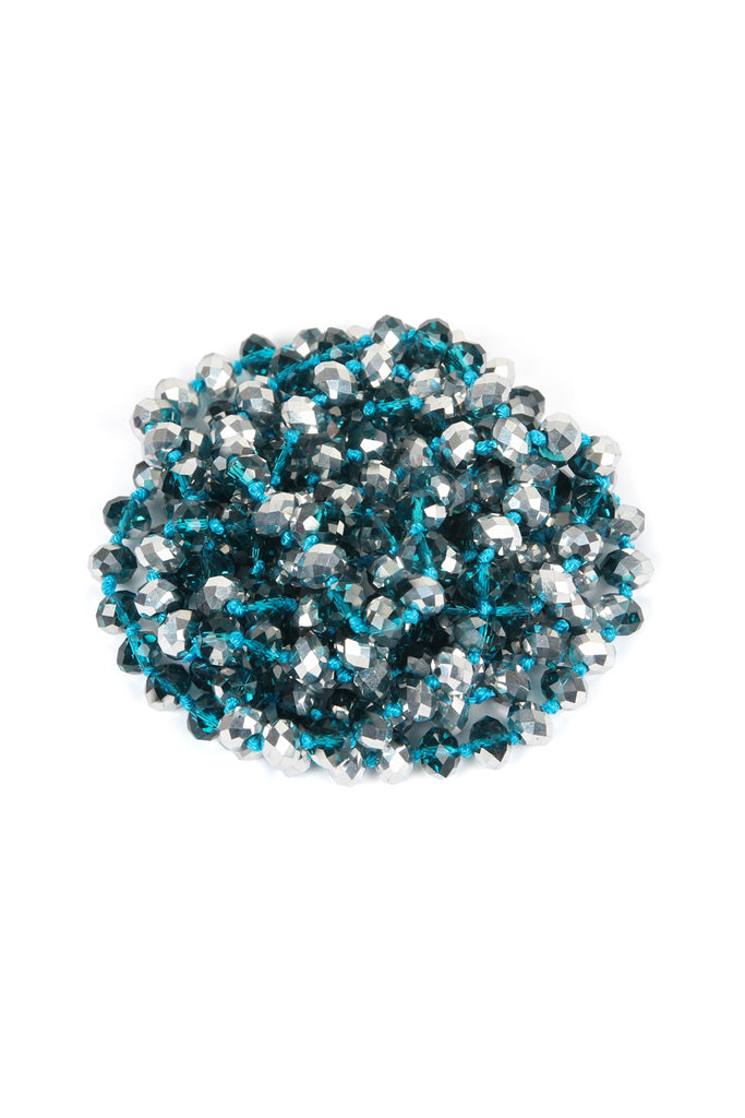 60" LONG KNOTTED GLASS BEADS NECKLACE