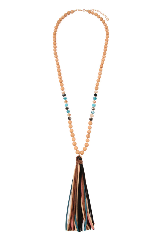Natural Stone Tassel Pendant Necklace