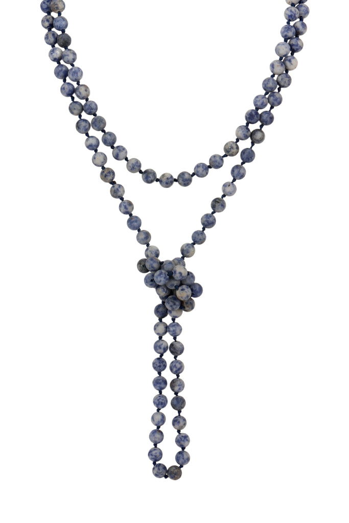 NATURAL STONE HAND KNOTTED LONG NECKLACE