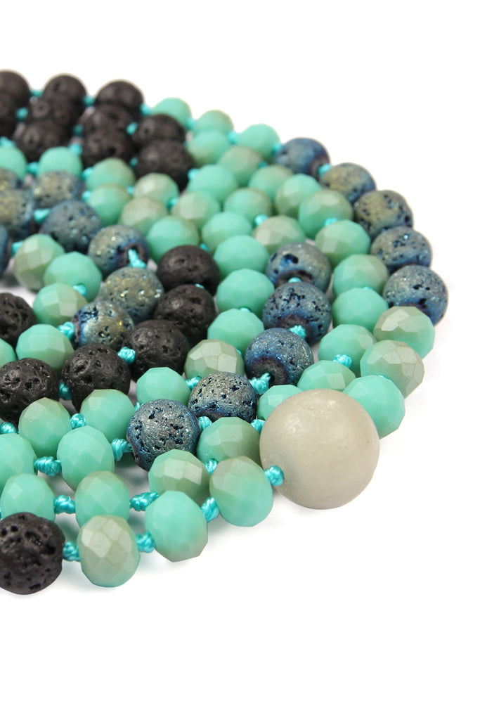 60" LAVA CRYSTAL NATURAL STONE NECKLACE