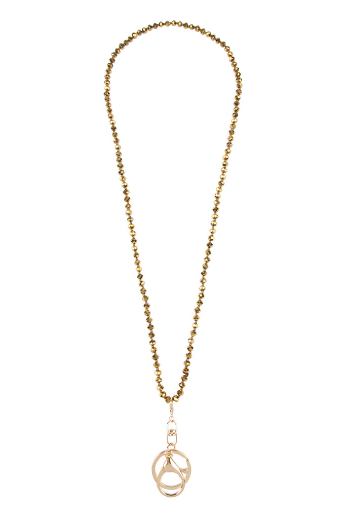 GLASS BEADS LANYARD NECKLACE