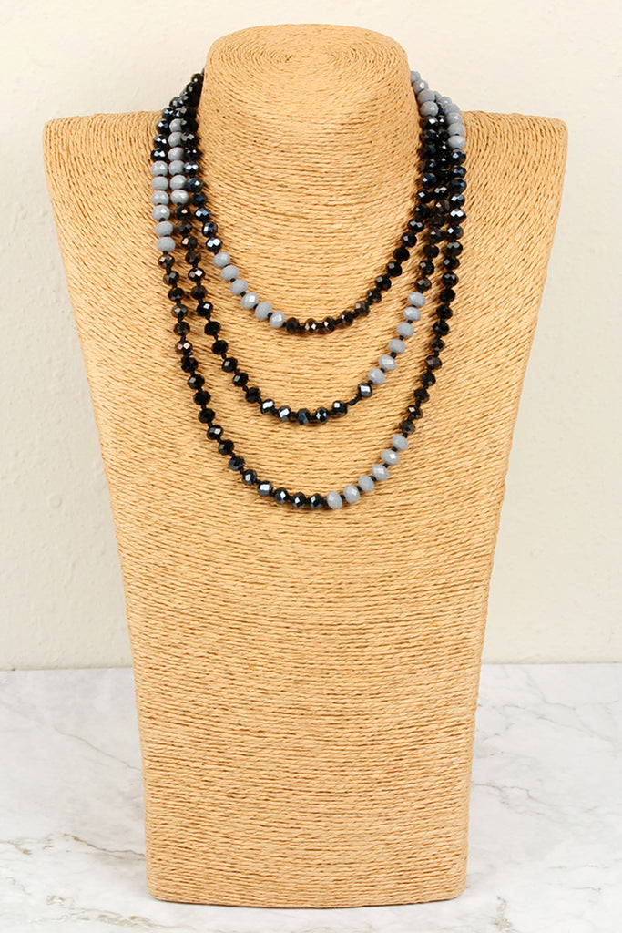 HDN2496 - MULTI TONE GLASS BEADS NECKLACE