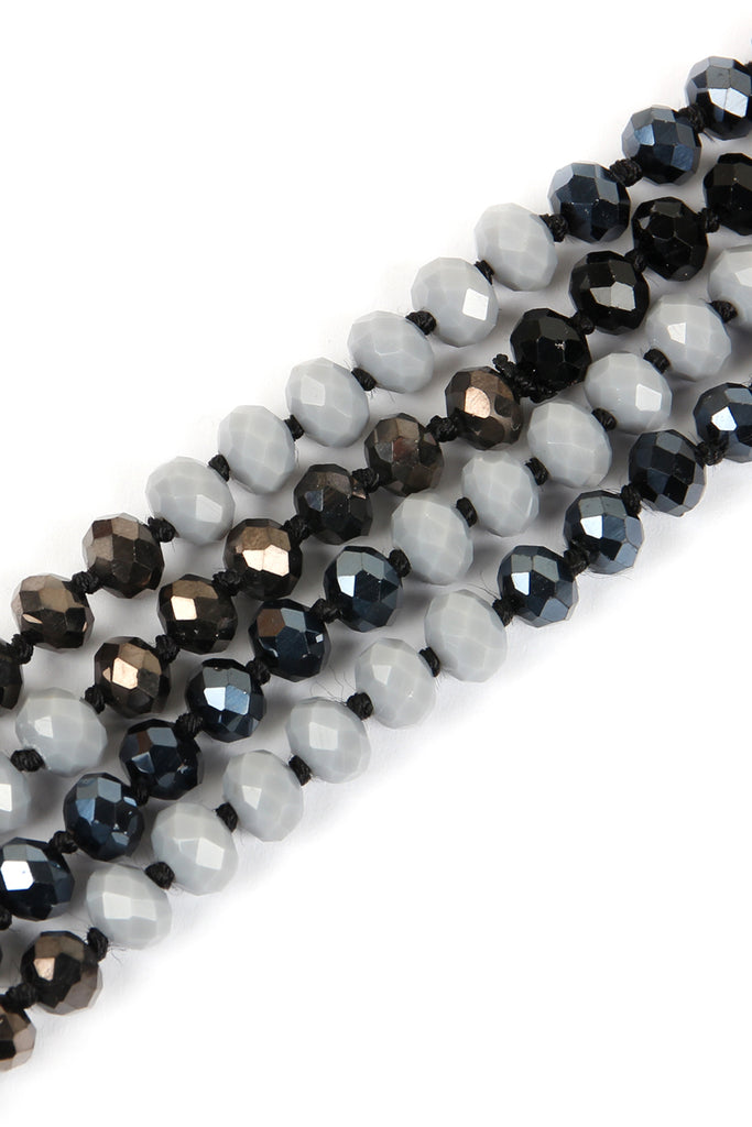 HDN2496 - MULTI TONE GLASS BEADS NECKLACE