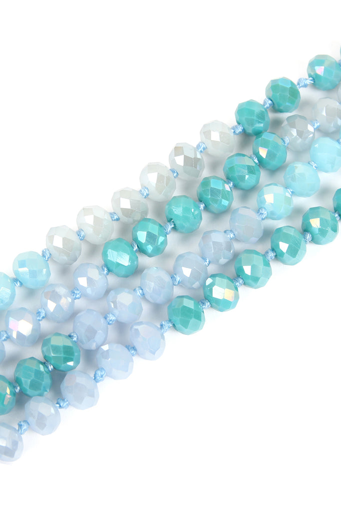 HDN2496 - MULTI TONE GLASS BEADS NECKLACE