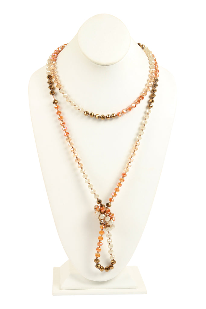 HDN2496 - MULTI TONE GLASS BEADS NECKLACE