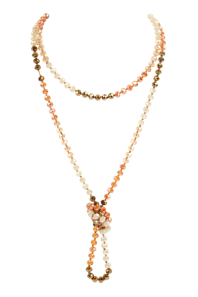 HDN2496 - MULTI TONE GLASS BEADS NECKLACE