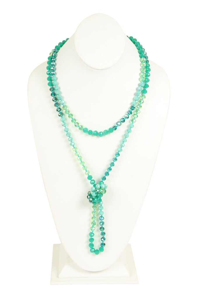 HDN2496 - MULTI TONE GLASS BEADS NECKLACE