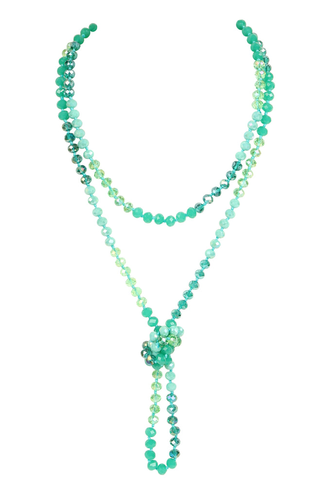 HDN2496 - MULTI TONE GLASS BEADS NECKLACE