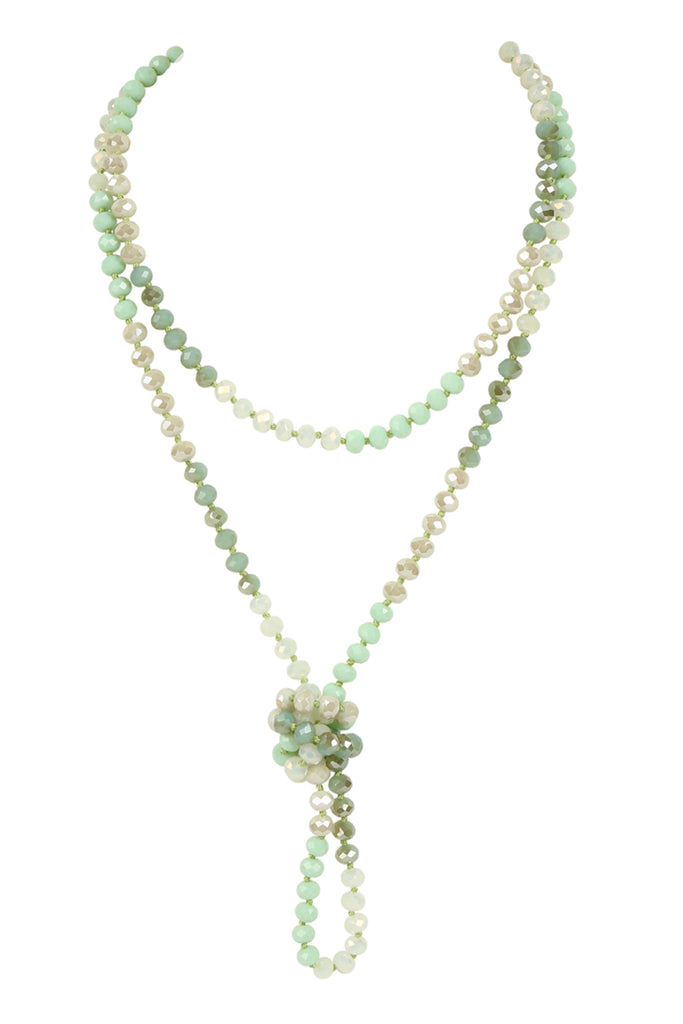 HDN2496 - MULTI TONE GLASS BEADS NECKLACE