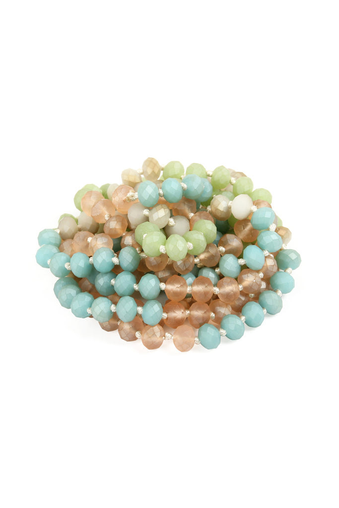 HDN2496 - MULTI TONE GLASS BEADS NECKLACE