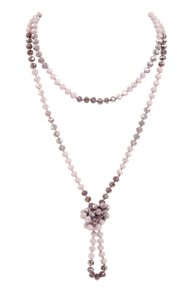 HDN2496 - MULTI TONE GLASS BEADS NECKLACE