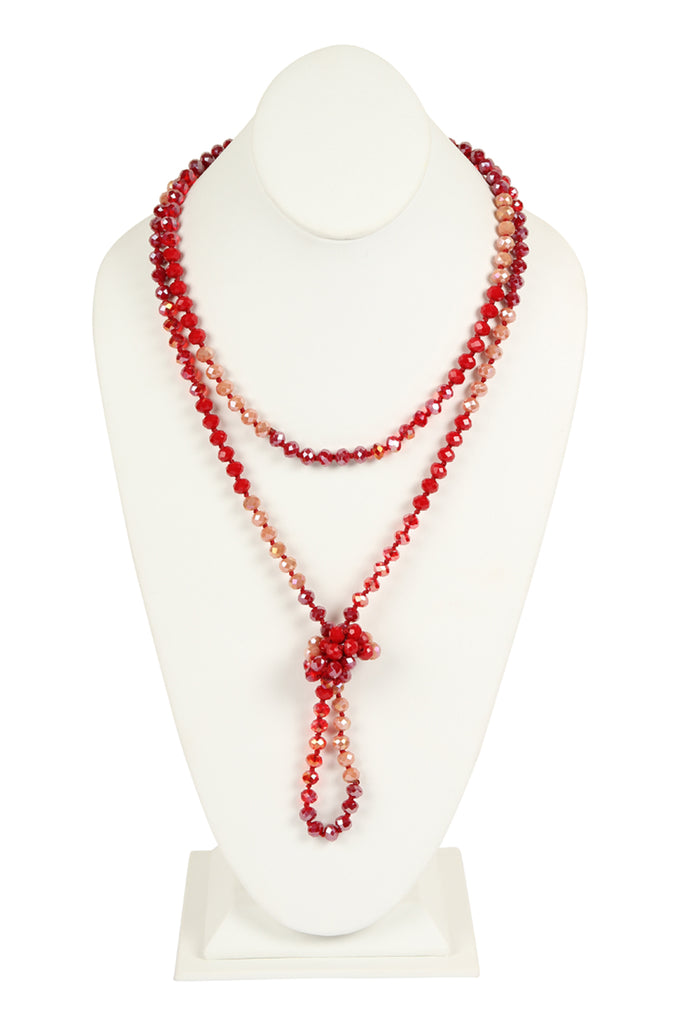 HDN2496 - MULTI TONE GLASS BEADS NECKLACE