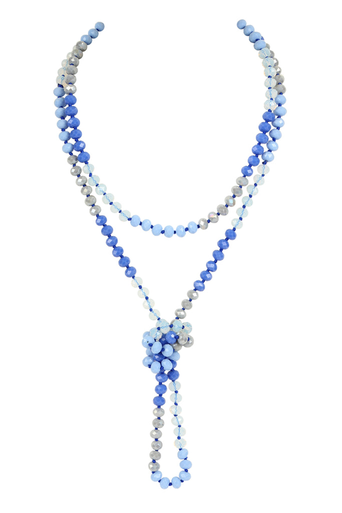 HDN2496 - MULTI TONE GLASS BEADS NECKLACE