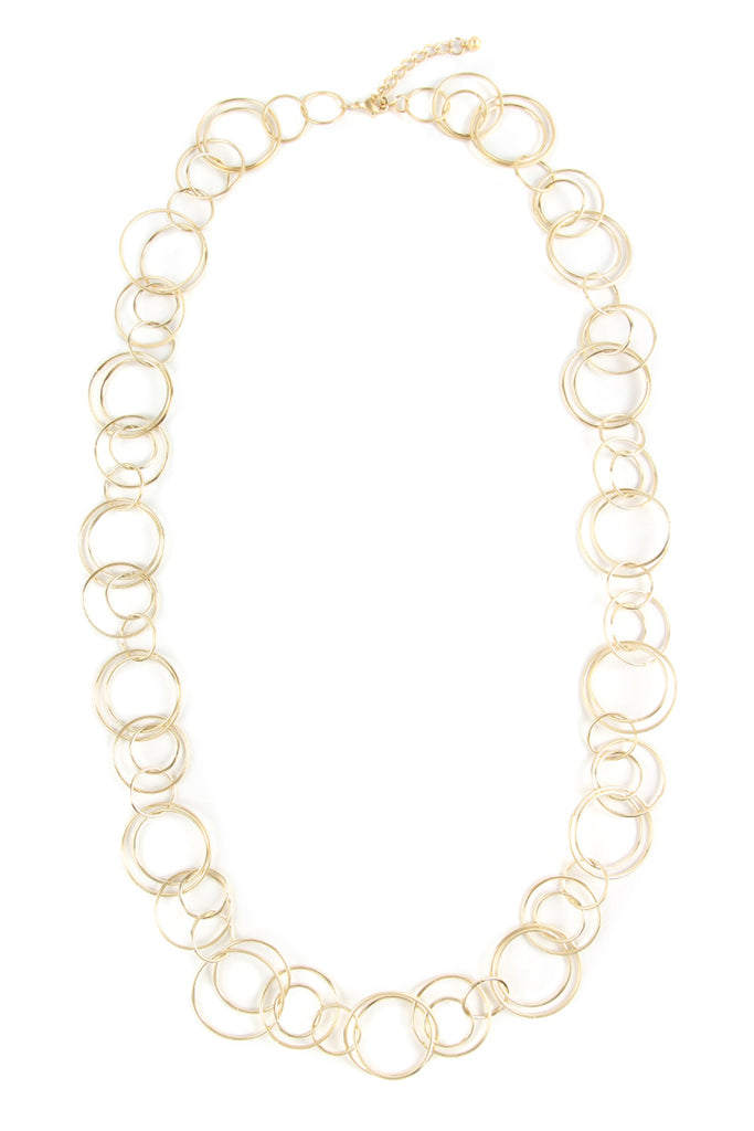 MULTIPLE LINKED HOOP NECKLACE