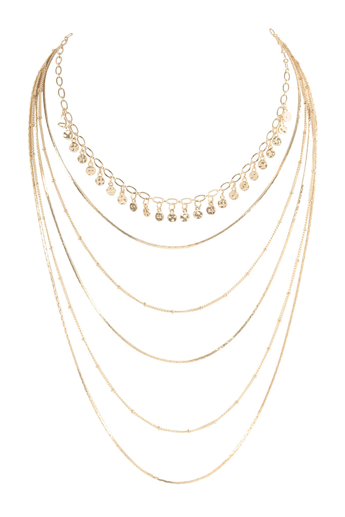 HDN2640 - DELICATE LAYER NECKLACES - Riah Fashion