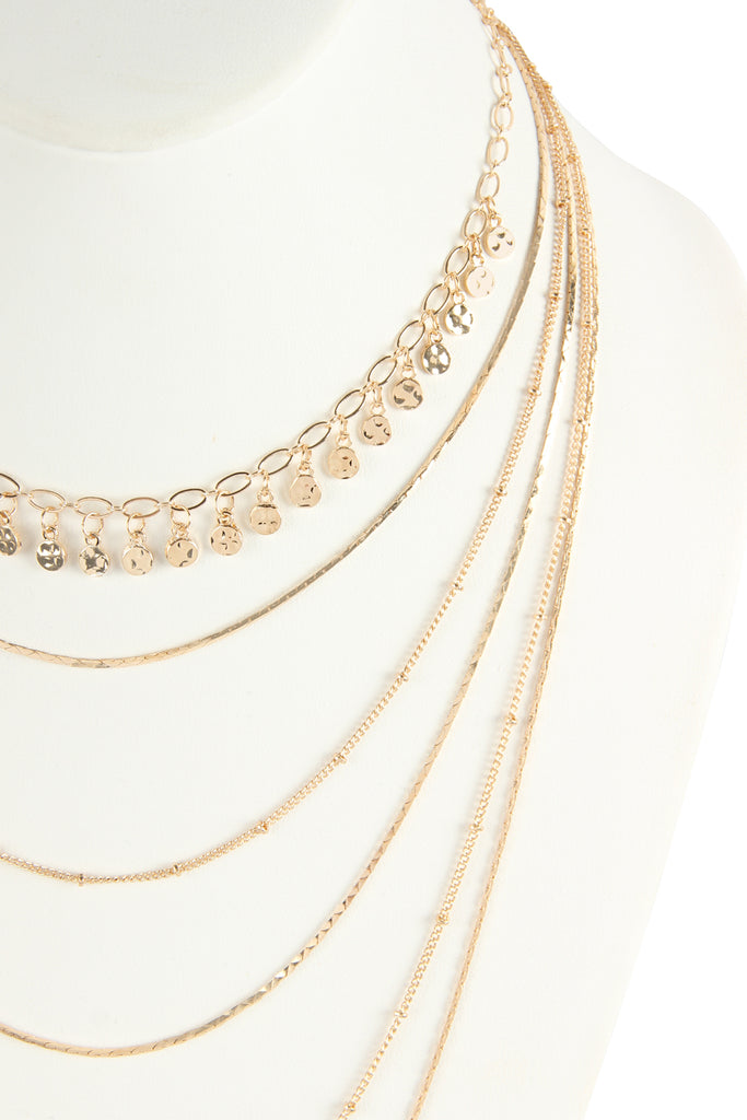 HDN2640 - DELICATE LAYER NECKLACES - Riah Fashion