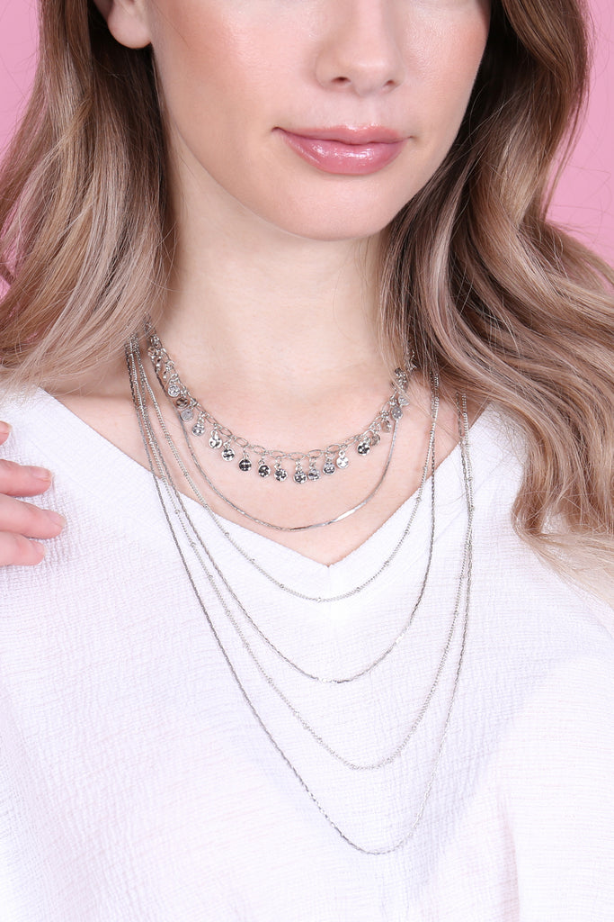 HDN2640 - DELICATE LAYER NECKLACES - Riah Fashion