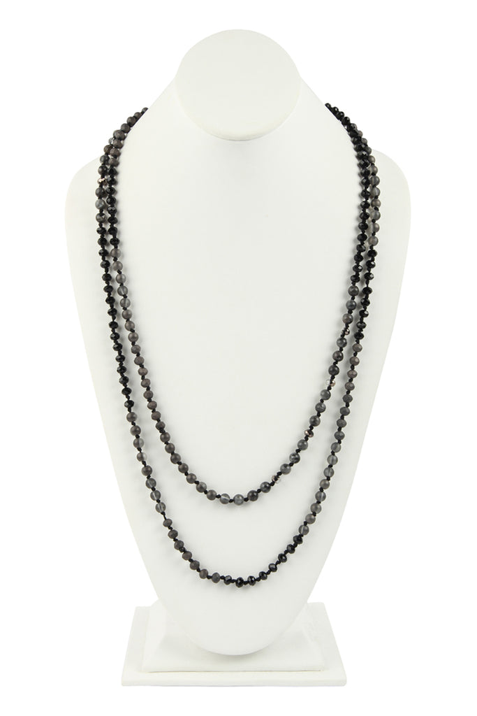 6MM TWO LINE MIXED BEADS NECKLACE