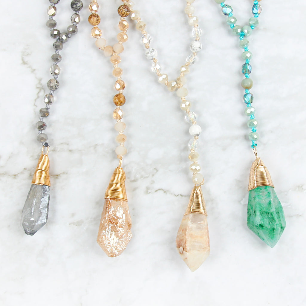 NATURAL STONE PENDANT NECKLACE