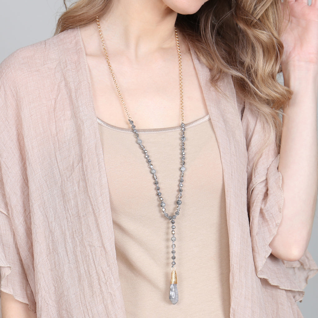 NATURAL STONE PENDANT NECKLACE
